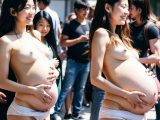 シングルマザー妊婦露出　妊娠6ヶ月　遠隔調教